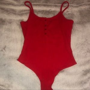Red tank bodysuit